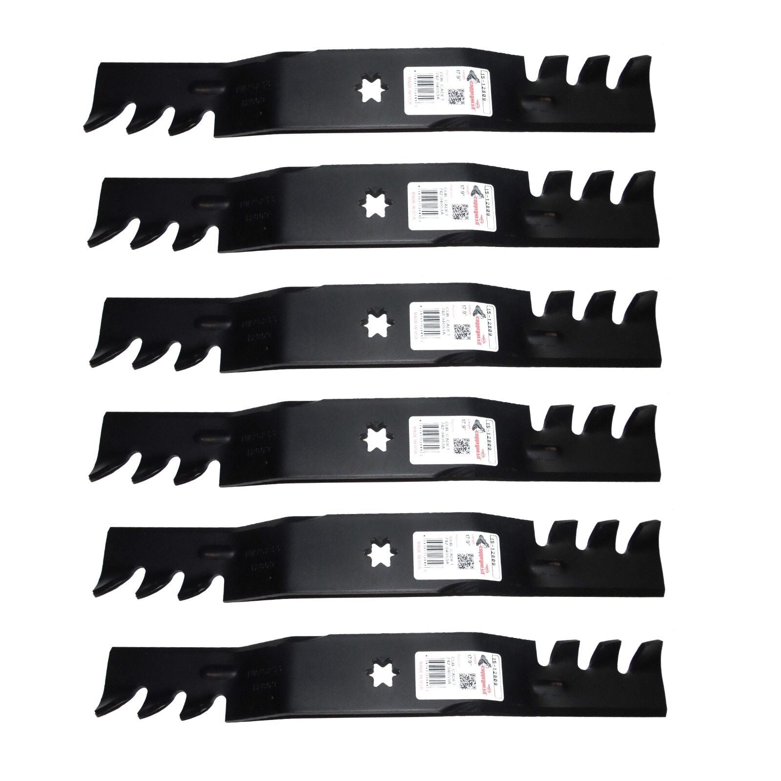 6 Pack of Rotary Copperhead MULCHER BLADE 17.9" X 6 POINT STAR CUB CADET Compatible with : 742-04053, 742-04053A, 942-04053A, 942-04053B, 942-04053C, 942-04053-X