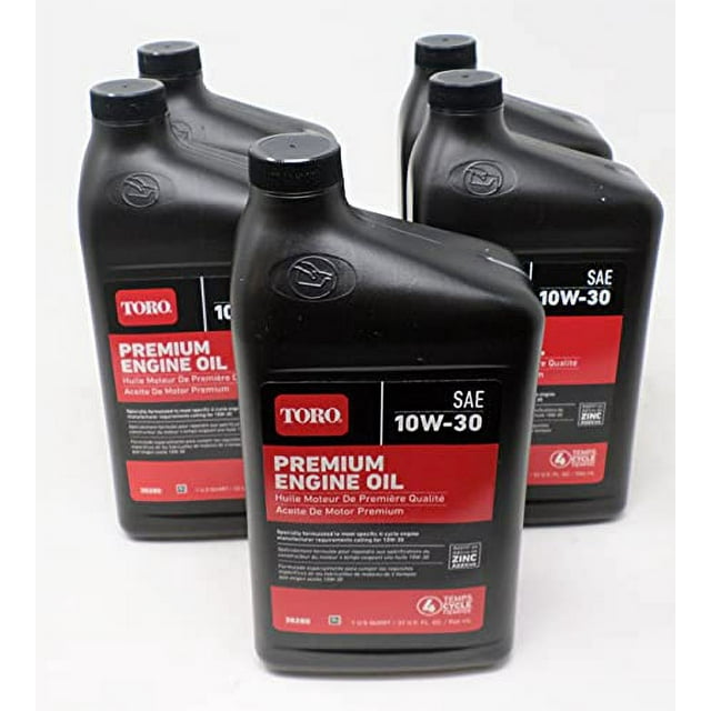 Paquete de 5 aceites originales Toro OEM 38280 10W30 para motor de 4 tiempos, 32 oz. Botella