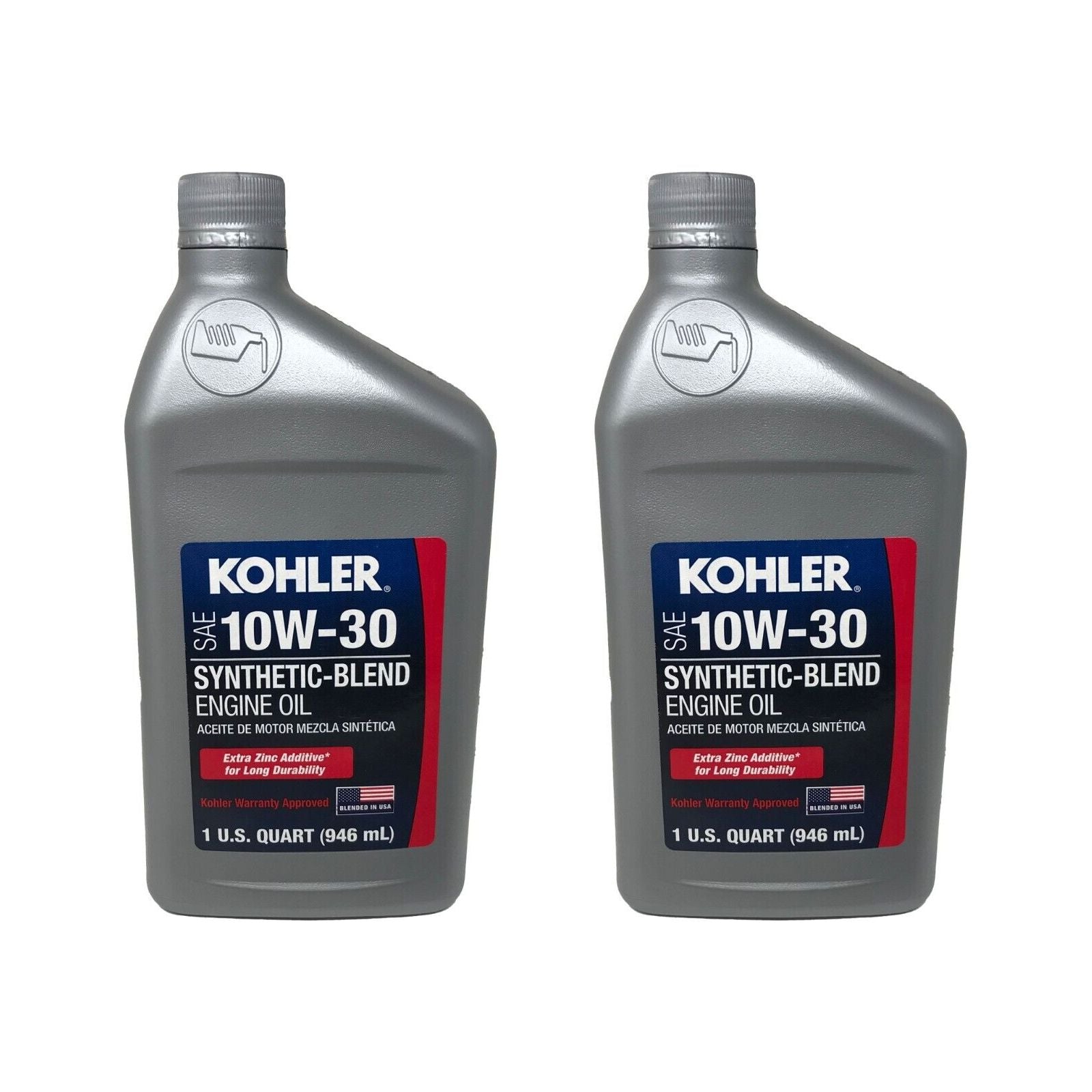 Kohler OEM 2 paquetes de 25 357 65-S ACEITE, QUART 10W30 MEZCLA DE SINTÉTICO